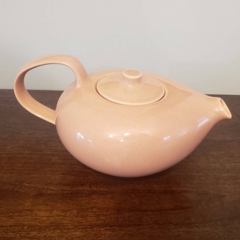 Large Light Pink Ceramic Teapot